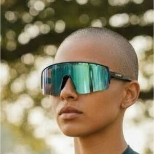 Foster Grant Oversized Sport Shield Sunglasses | Wraparound | Mirrored Lens,